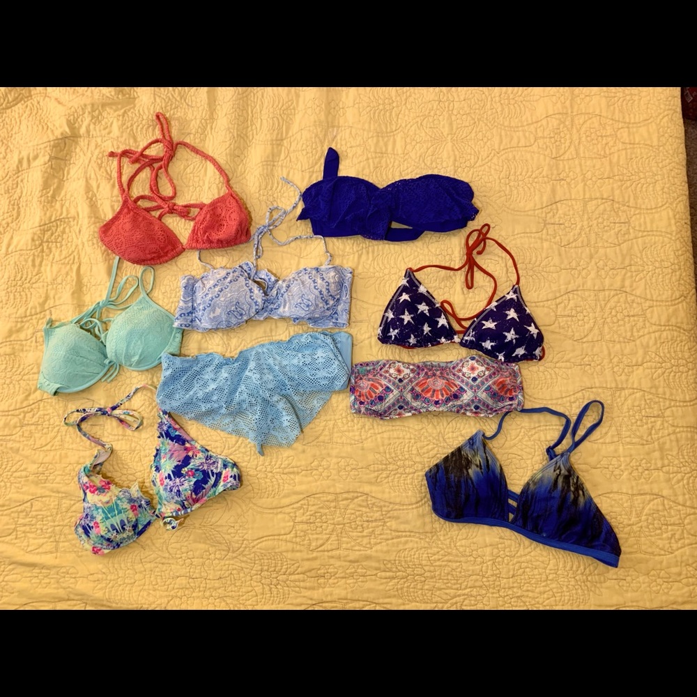 Lot of swim suit tops